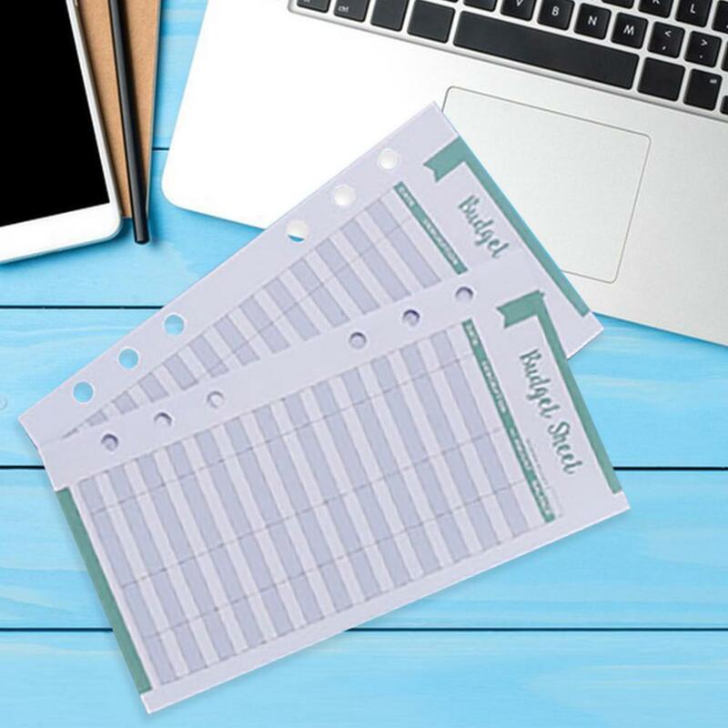 Binder Sheets Planner Inserts 12pcs Multi-color Expense Tracker Sheets for 6 Rings Binder Cash Envelope for Families