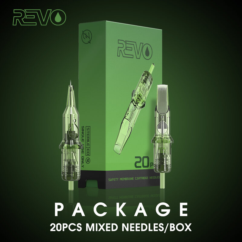20pcs Mixed Sizes INKIN REVO Tattoo  Cartridge Needles Disposable Sterilized Safety Liner for Cartridge Tattoo Machine Pen