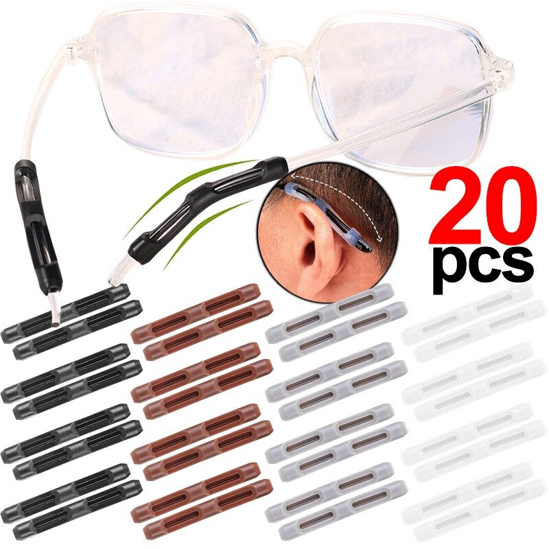 Silicone Anti Slip Ear Hook, Soft Sleeve, Elastic, Conforto Óculos Retainers, Espetáculo, Óculos de sol Acessórios, 2 pcs, 10pcs