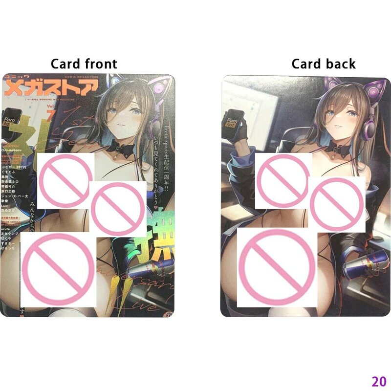 Anime Manga Sexy Nude Card Big Chested Beauty Tram Geek Card Refractive Color Flash Otaku prezenty 63*88mm