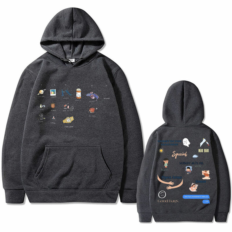 Rapper SZA Saturn Album Double Sided Graphic Hoodie Men Women Hip Hop Fashion Sweatshirt Male Oversized Streetwear Men's Hoodies
