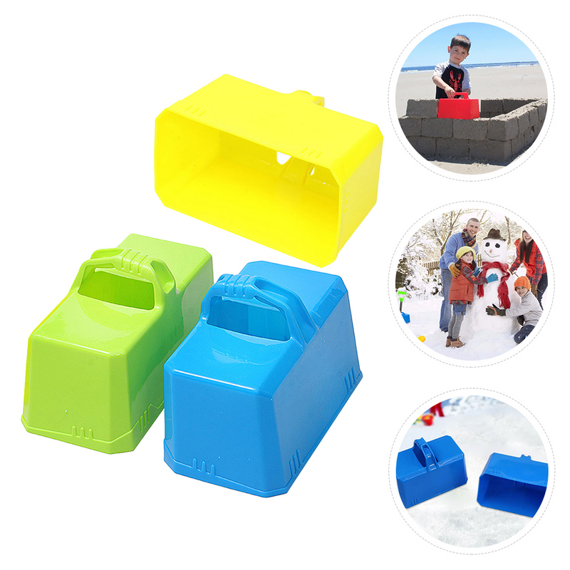 Snow Block Castle Model for Kids, Castle Foundation, DIY, areia ao ar livre, brinquedo de inverno para criança, 3 peças