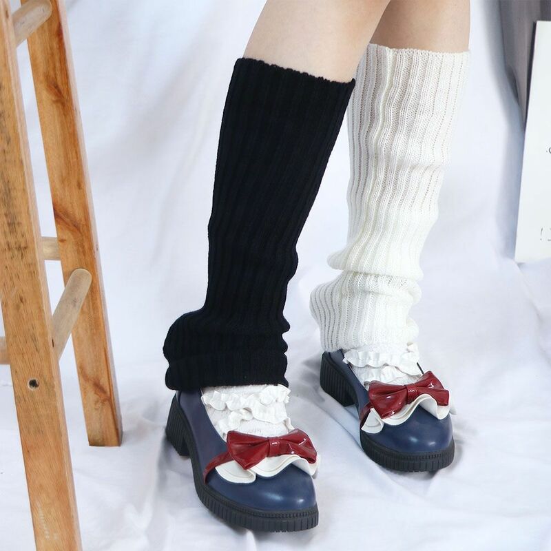 Winter Sweet Lolita Autumn Knitted Wool Ball Foot Cover Knee Cover Leg Warm Socks Leg Warmers