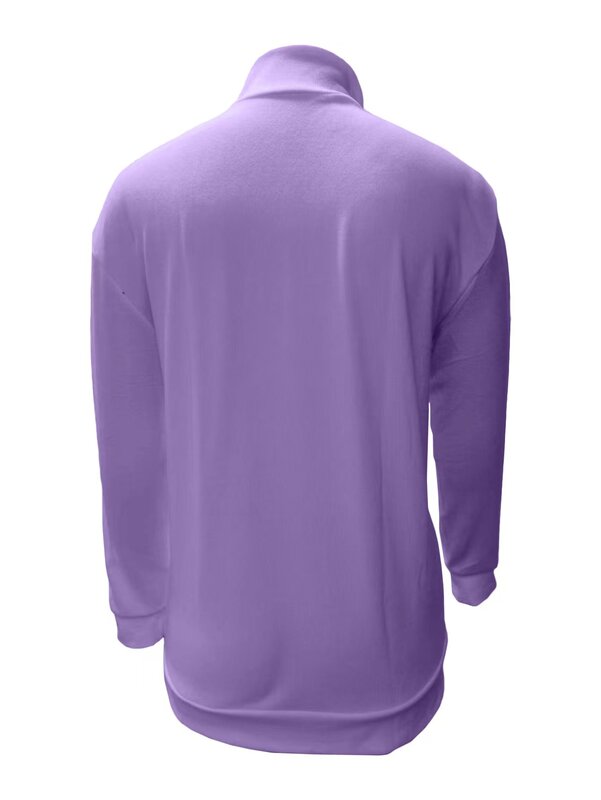 Sweatwear hangat pria, atasan hangat kasual lengan panjang warna Solid Pullover rajut setengah ritsleting 2024