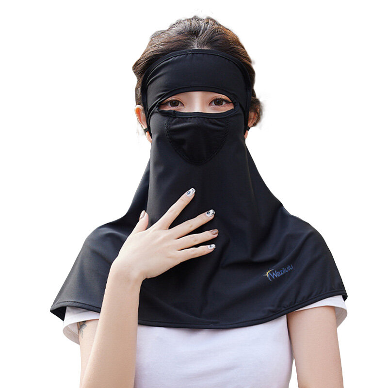 Summer Ice Silk Sunscreen Mask Full Face Sun Protection Breathable Bandana Outdoor Hiking Hunting Cycling Running Tube Scarf