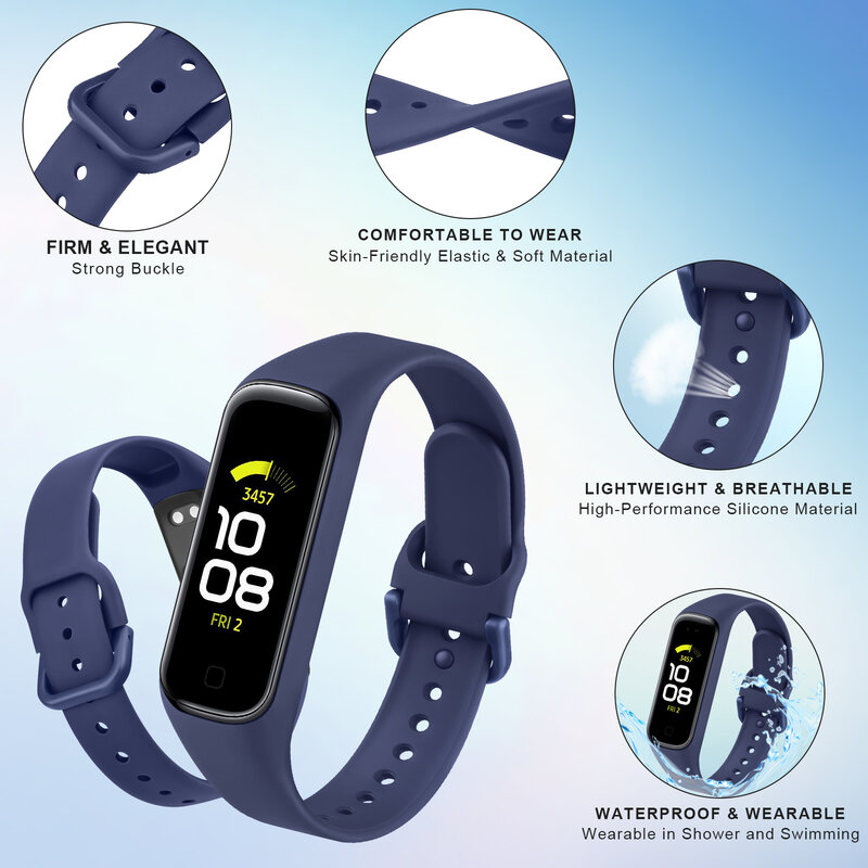 Gelang jam tangan silikon Samsung Galaxy Fit, gelang tali untuk Samsung Galaxy Fit 2, 4 buah/3 buah/2 buah