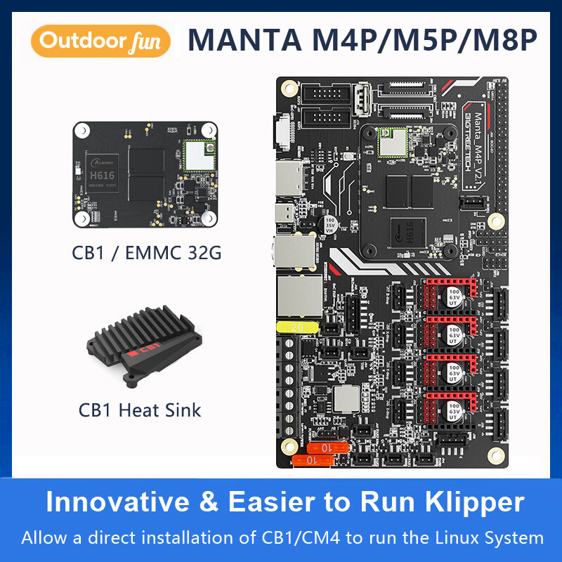 Материнская плата BIGTREETECH Manta M4P M8P M5P 32 бит с CB1 для Klipper Raspberry Pi CM4 Voron V0 Ender 3, плата управления для 3D-принтера