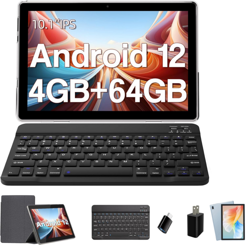 Tablette PC Android 12 Octa-Core, NipMT8AVI Octa-Core, batterie Type-C, 4 Go de RAM, 64 Go de ROM, 2024 pouces, 10.1 mAh, touristes, caméra, meilleures ventes, 8000