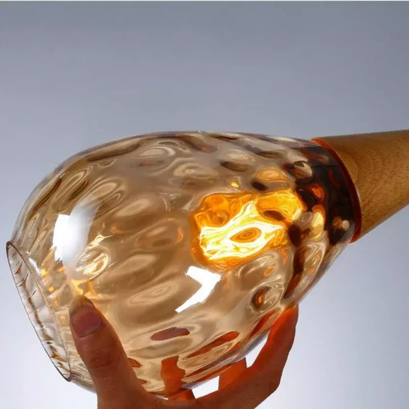 Nowoczesna lampa wisząca szklana drewniana kreatywna oświetlenie wiszące oprawa wisząca do nocnego salonu restauracja/Bar żyrandole