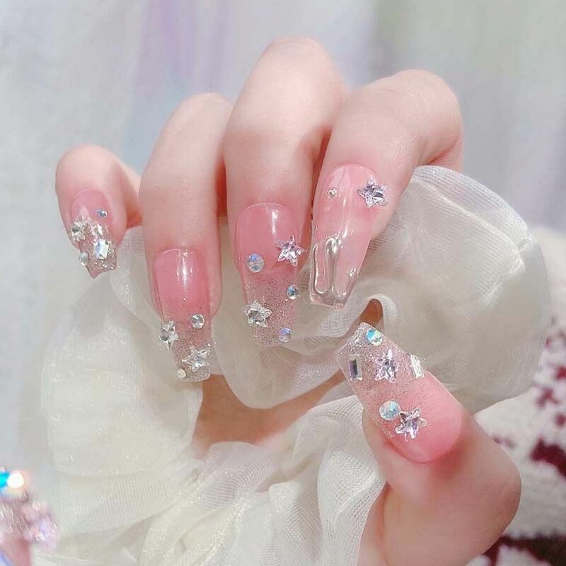 Женское украшение для ногтей «сделай сам», пятиконечные звезды, звезды, искусственные 3D Ногти, искусственные ногти, украшения для ногтей, украшения для ногтей