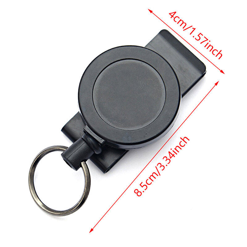 Retractable Keychain Badge Holder Reel with Multitool Carabiner Clip Heavy Duty Key Ring Steel Wire Lanyard Name Tag Stationery