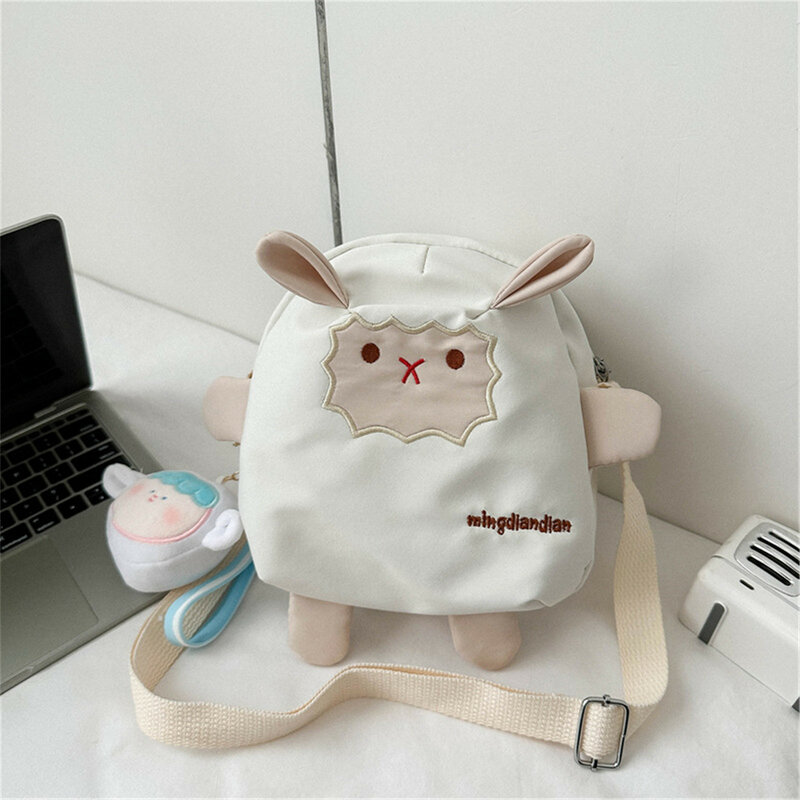 Japanese All Match Casual Cute Backpack 2024 New High-capacity Primary School Student Kids Backpack Y2k Sheep Crossbody Bag