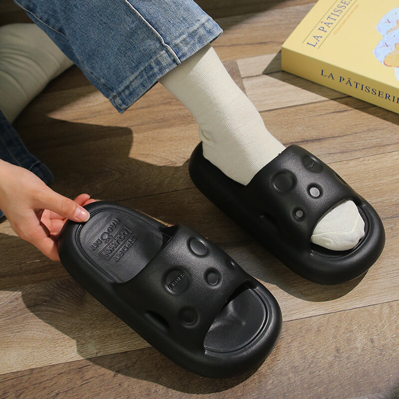 Zapatillas de casa con suela de queso EVA para hombre y mujer, chanclas cómodas de verano, con suela suave y fresca
