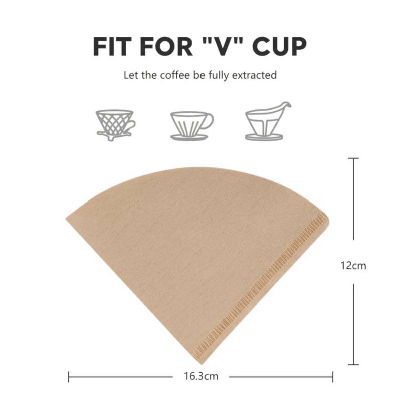 RECAFIMIL Coffee Filter Paper Count Filtros Coffer Descartáveis Natural Cone V-Shaped Crus Filtro para V60 Coffee Dripper