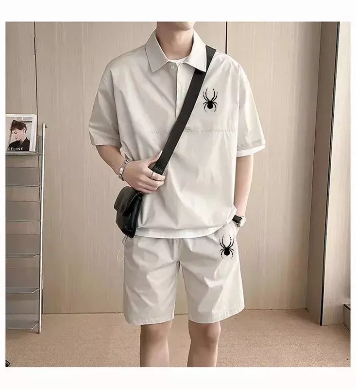 Shorts e camiseta de golfe de manga curta masculino, conjunto de roupas esportivas para jogging, blusa casual, alta qualidade, verão, elegante, 2 peças