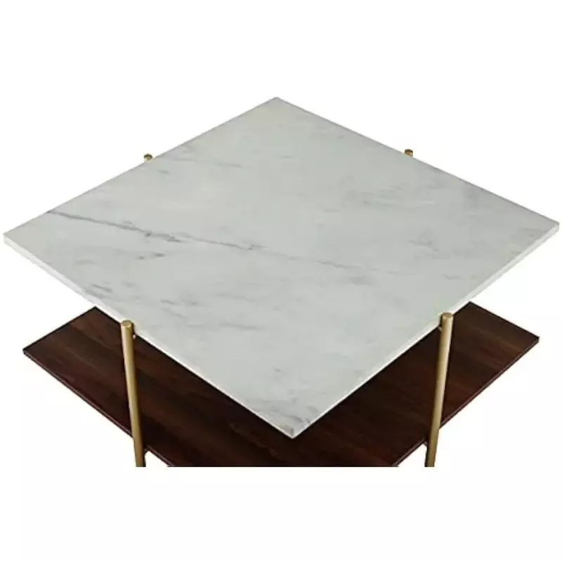 Обеденные столы Hollin, современный квадратный журнальный столик с мраморной поверхностью, прикроватный столик, мебель для гостиной, 32 дюйма