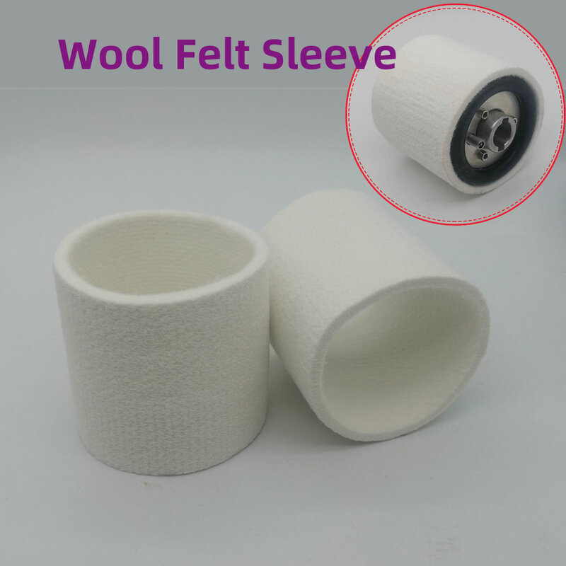 90*100mm Wool Felt Polishing Sleeve First-class Wool Felt Tube For Quick Mirror Polishing of Aluminum, Non-ferrous Metals