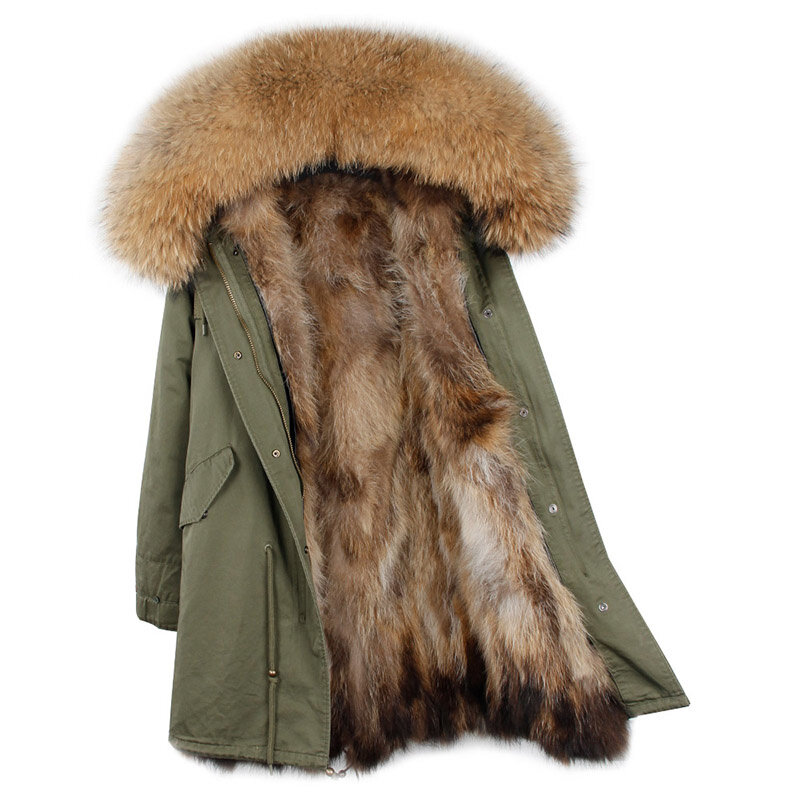 여성용 클래식 파카 프리 스타일, 겨울용 따뜻한 재킷, 진짜 모피, 탈부착 가능한 밍크 헤어 라이너, 긴 두꺼운 코트, 자연 도매