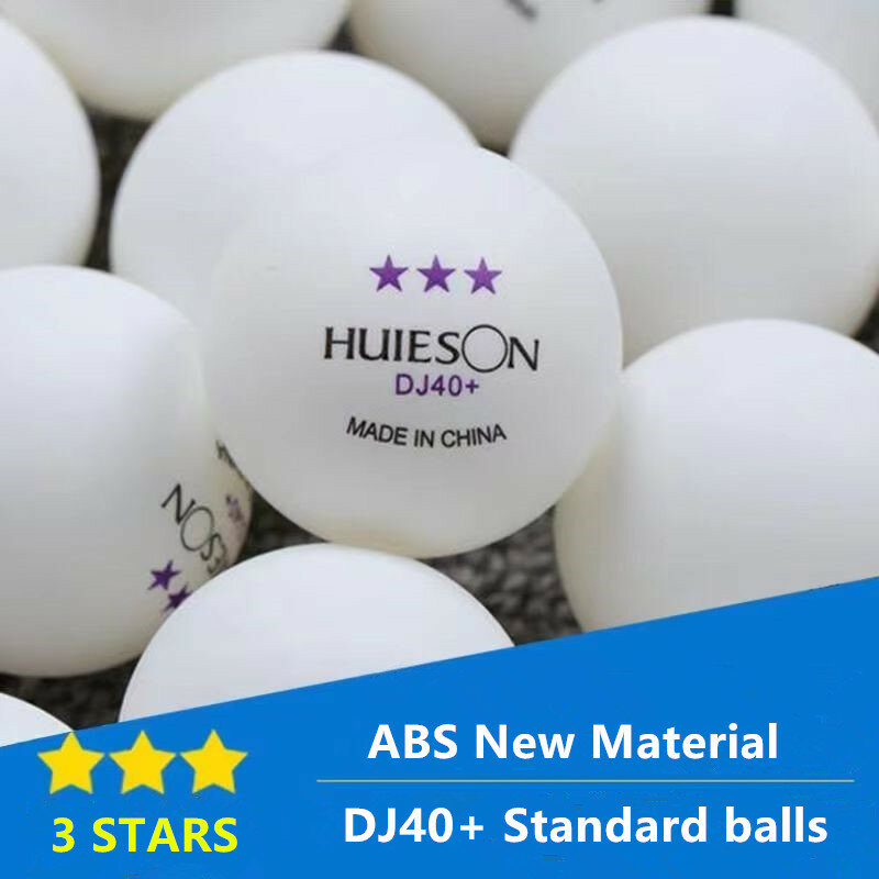 Huieson-Bolas de Ténis de Mesa, Bolas de Ping Pong Profissionais, Novo Material, DJ40 Plus, 3 Estrelas, ABS