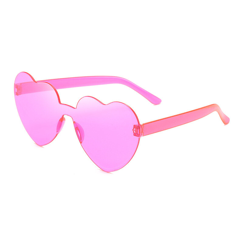 Новинка солнцезащитные очки в форме сердца для женщин желеобразные безрамочные ослепительные цельные очки в форме сердца цветные очки