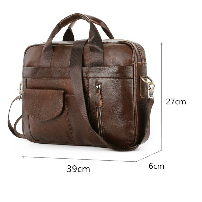 2023 Genuine Leather Business Messenger Bag Men Shoulder Bag Vintage Male Casual Totes Handbag Cowhide Crossbody Bag Men