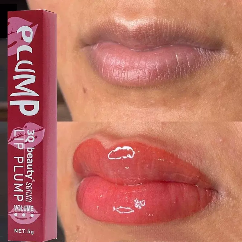 Serum mempertebal bibir, Serum mengurangi garis halus meningkatkan elastisitas bibir volume instan minyak esensial memperbaiki perawatan bibir kecantikan seksi