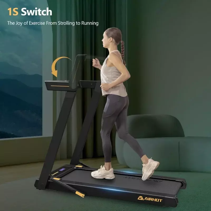 Walking Pad Treadmill, 2.5HP Under Desk Treadmill with Remote Control & LED Display, Quiet Desk Treadmill for Compact Space,