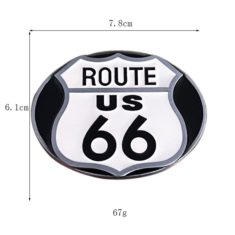 Boucle de ceinture Us Route 66, style occidental