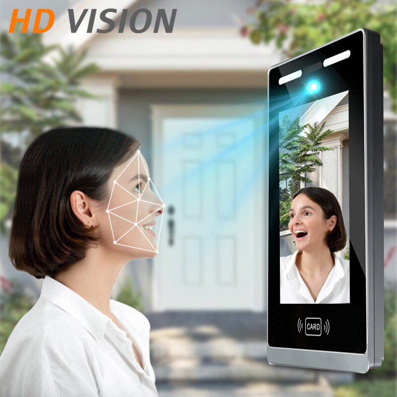 Bel Pintu Visual 10.1 Inci Sistem Bel Pintu Interkom Kamera Visual HD Dapat Mengenali Wajah dan Mendukung Kontrol Akses Kartu IC