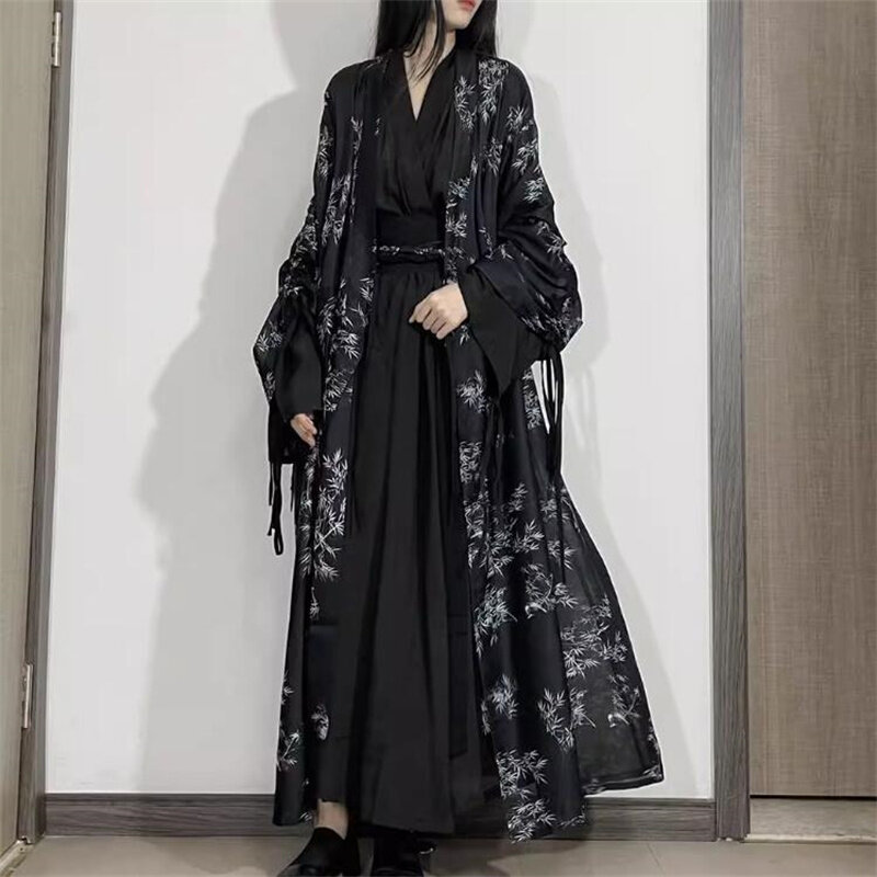 Unisex Weijin Hanfu Kimono Cape, homens e mulheres adultos, vestido artístico impresso, traje antigo, Cosplay antigo, Robe Party, estilo chinês