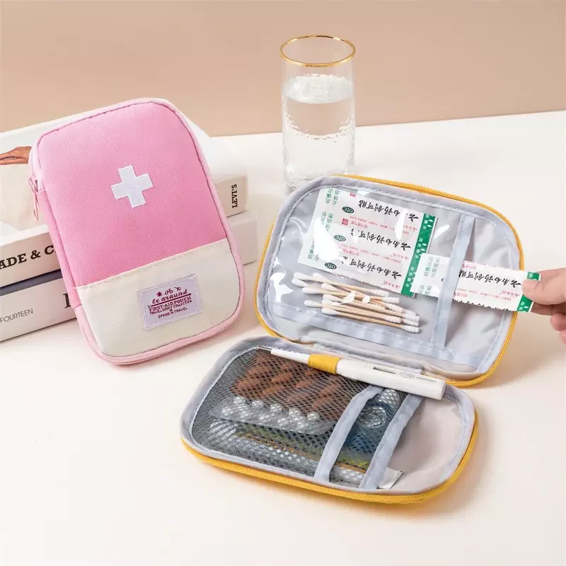 Tas penyimpanan medis portabel tas pertolongan pertama penyimpanan perjalanan kecil tas pil bertahan hidup darurat Kemah