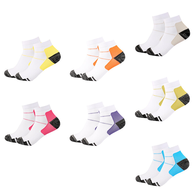 Unisex Breathable Sports Socks, Suor-Absorvente, Curto, Ao ar livre, Alivia Pés Achy Shaping, Fitness