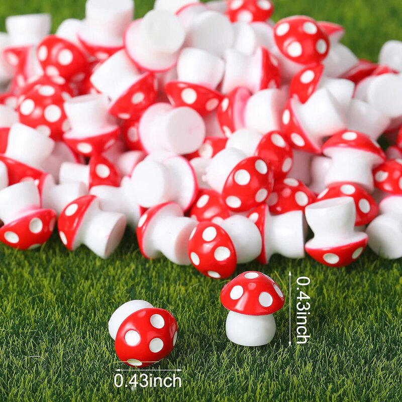 Minúsculo Resina Mini Cogumelos, Figurinhas em miniatura para Micro Jardim, Terrário Paisagem Artesanato, Dollhouse Decoração, 50Pcs