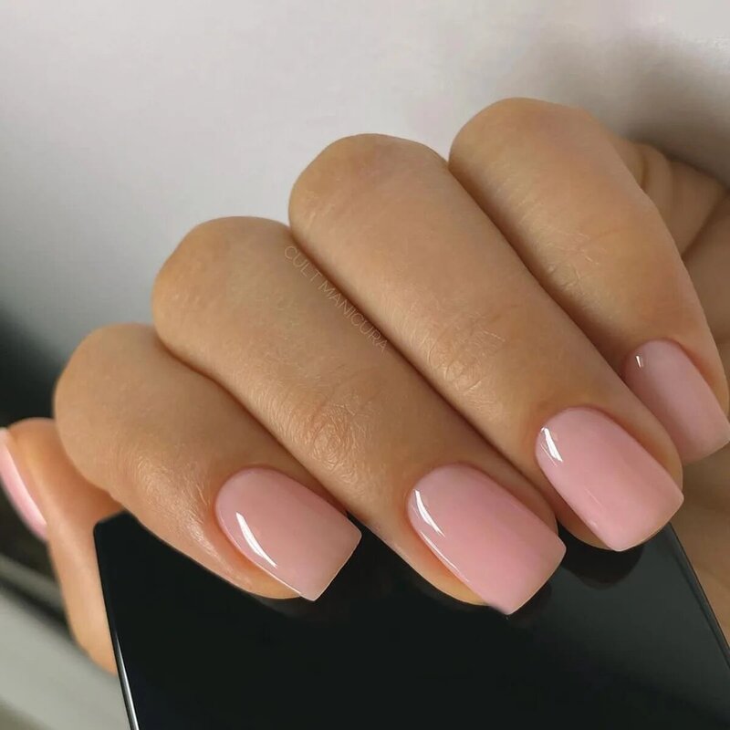 Women Fake Nails New Simple 2024 New Fashionable Short Solid Color Nail 24 Pcs Casual Simple Sweet Cute Fake Nails for Women