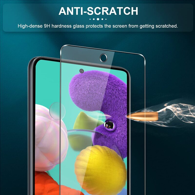 Vidro temperado para Samsung Galaxy A51, protetor de tela, filme, 2 pcs, 4pcs