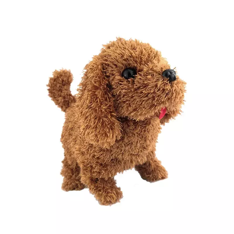 Cachorro eléctrico de peluche de simulación para mascotas, perro de peluche que camina, puede llamar al perro de juguete
