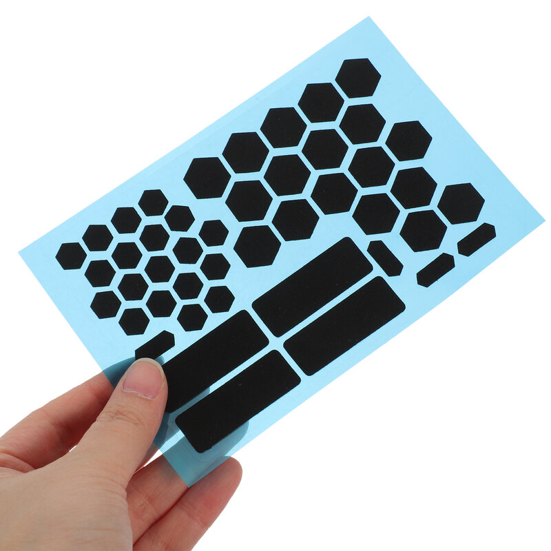1 lembar stiker Decal pegangan ponsel, stiker plester Anti selip casing ponsel heksagon