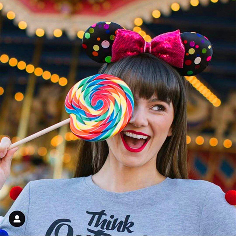 Disney Mickey Minnie Ears Mulan Hoofdband Easter Eggs Haar Hoepel Cosplay Haarband Disneyland Lovertje Meisje Grote Strik Hoofdband Versieren