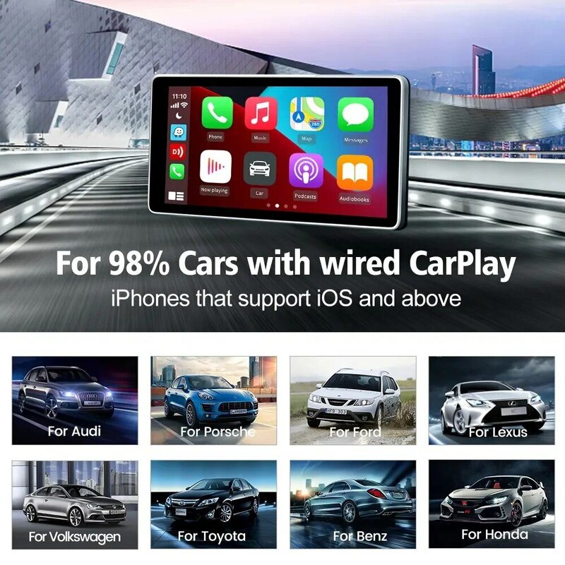 Carlinkit 4.0 & 3.0ตัวรับสัญญาณ WiFi CarPlay แบบไร้สาย Android dongle สำหรับ Audi VW Benz Kia ฮอนด้าโตโยต้าฟอร์ด Spotify BT