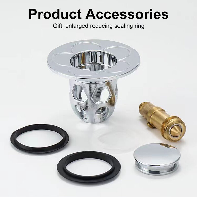 New Bathroom Sink Drain Stopper for 34-40mm Bounce Core Pop Up Sink Drain Filter Anti Clogging Basket Strainer With Hair Catcher
