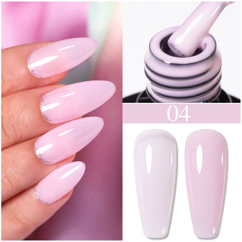 BOZLIN 7.5ml Jelly Nude Gel gelatina semitrasparente colore rosa bianco latte Soak Off UV LED colorato Nail Art Gel vernici