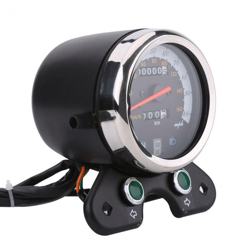 Speedometer sepeda motor, Odometer ganda tampilan Level Retro, Kompatibel