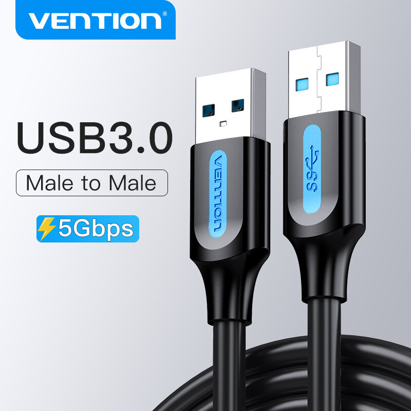 Vention-USB para cabo de extensão USB, macho para macho, 3.0, 2.0, cabo extensor para disco rígido, TV Box, radiador