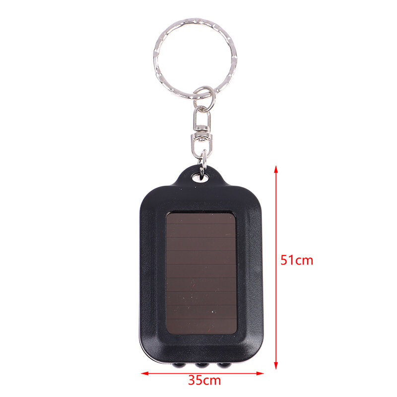 1 buah gantungan kunci Mini Senter surya imitasi portabel senter surya Built-in baterai 3LED lampu darurat luar ruangan alat penerangan