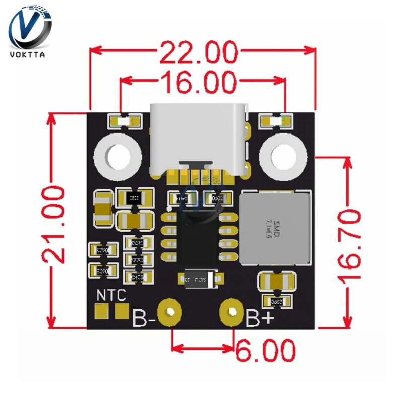Modul isi daya baterai Lithium 1S, modul pengisian daya catu daya indikator pengisian daya baterai papan pelindung
