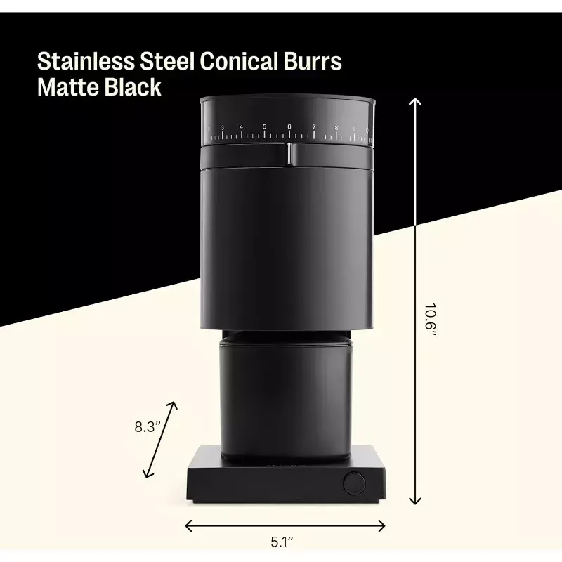 Fellow Opus Conical Burr Coffee Grinder - All Purpose Electric - Espresso Grinder with 41 Settings for Drip, French Press