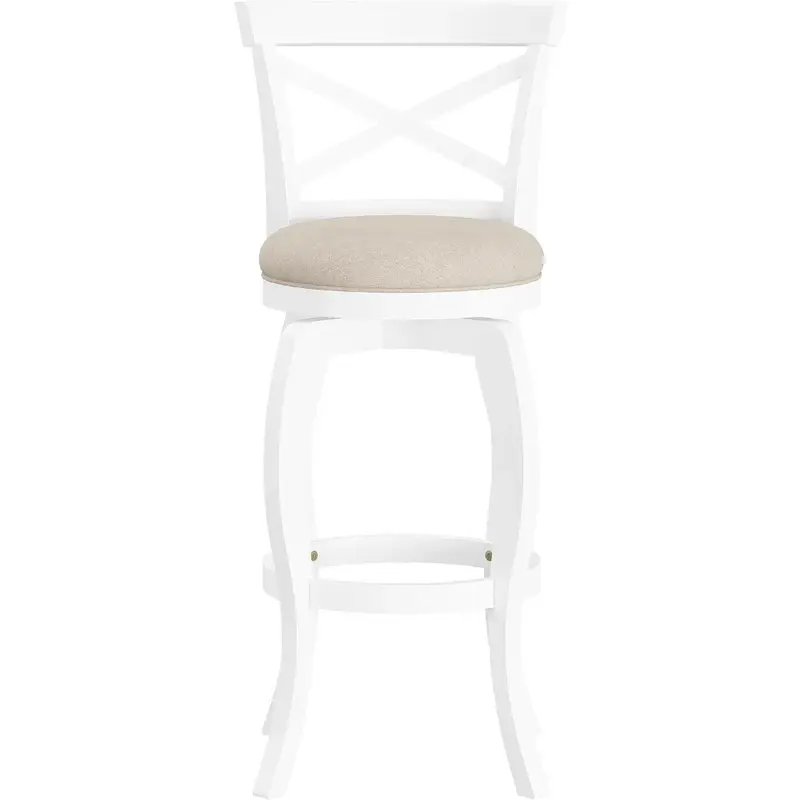 Барный стул, деревянный поворотный высокий стул, 30,5 дюйма высокий, белый
