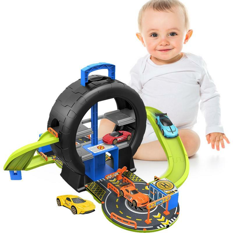 Garaje de estacionamiento para coches de juguete, juegos intelectual para pistas de carreras, juguete educativo para construir vehículos, pistas de carreras, regalo para niños