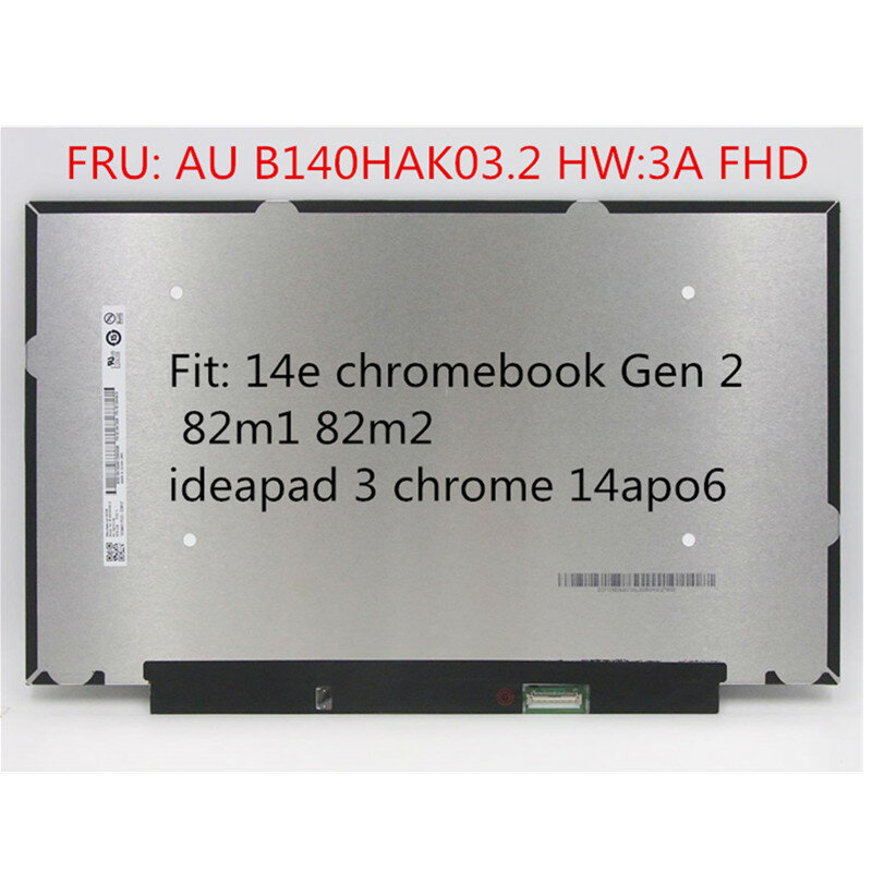 หน้าจอสัมผัส LCD ขนาด14.0นิ้ว FHD IPS Matrix 1920x1080 40พิน B140HAK03.2 h/w: 3A 5D11B39776สำหรับ14E Chromebook Gen 2
