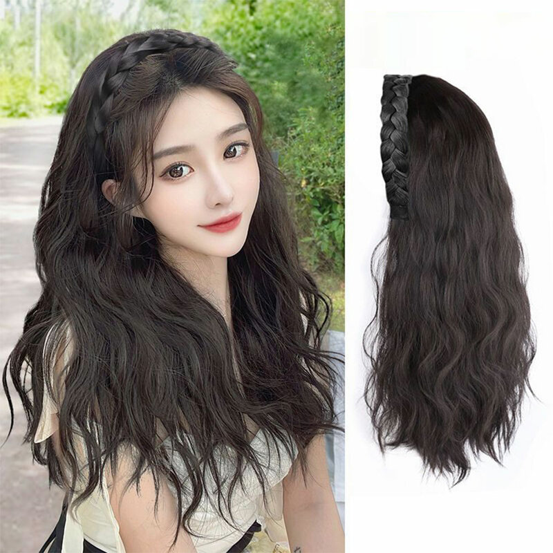 Headband Wig Fluffy Increase Hair Volume Long Curly Hair Synthetic Wig Natural Simulation Wig Pieces Hair Extensions for Women